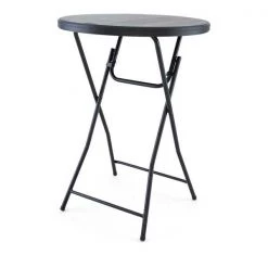 Atlas Commercial Products TitanPRO™ 32" Blow Molded Plastic Folding Cocktail Table, Black