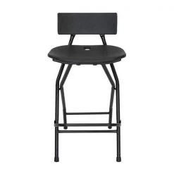 Atlas Commercial Products Folding Bar Stool with Backrest, Black -Kitchen & Dining Furniture Sales Store Atlas20Commercial20Products fbs2blckxx3