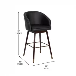 Flash Furniture 30" Black LeatherSoft Barstool with Wood Legs, PK 2 -Kitchen & Dining Furniture Sales Store Belnick20LLC 2xxAYxx1928xx30xxBKxxGGxxDIMSxx25b8d2