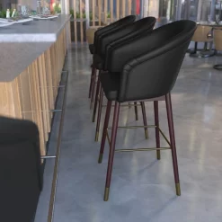 Flash Furniture 30" Black LeatherSoft Barstool with Wood Legs, PK 2 -Kitchen & Dining Furniture Sales Store Belnick20LLC 2xxAYxx1928xx30xxBKxxGGxxLS2xxcf46a0
