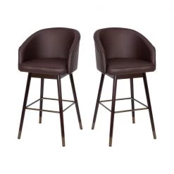 Flash Furniture 30" Brown LeatherSoft Barstool with Wood Legs, PK 2 -Kitchen & Dining Furniture Sales Store Belnick20LLC 2xxAYxx1928xx30xxBRxxGGxx5e78cc