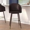 Flash Furniture 30" Brown LeatherSoft Barstool with Wood Legs, PK 2