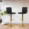 Flash Furniture Black Vinyl Adjustable Barstool with Gold Base, PK2 -Kitchen & Dining Furniture Sales Store Belnick20LLC 2xxCHxx92023xx1xxBKxxGxxGGxxLSxx6edf0d