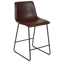 Flash Furniture 24" LeatherSoft Counter Height Barstools, Dark Brown, PK2 -Kitchen & Dining Furniture Sales Store Belnick20LLC 2xxETxxER18345xx24xxDBxxGGxxinset1xx01fc33