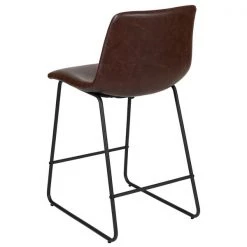 Flash Furniture 24" LeatherSoft Counter Height Barstools, Dark Brown, PK2 -Kitchen & Dining Furniture Sales Store Belnick20LLC 2xxETxxER18345xx24xxDBxxGGxxinset3xxa85974