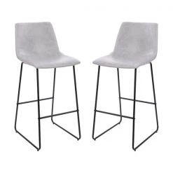 Flash Furniture 30 inch LeatherSoft Bar Height Barstools in Light Gray, Set of 2 -Kitchen & Dining Furniture Sales Store Belnick20LLC 2xxETxxER18345xx30xxLGxxGGxx6ac5c1