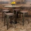Flash Furniture 24" High Metal Indoor Counter Stool, Gray, PK4