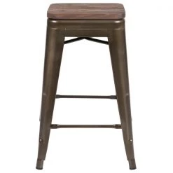 Flash Furniture 24" High Metal Indoor Counter Stool, Gray, PK4 -Kitchen & Dining Furniture Sales Store Belnick20LLC 4xxETxx31320Wxx24xxGNxxRxxGGxxinset2xxd69fd9