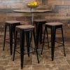 Flash Furniture 30" High Metal Indoor Bar Stool, Black, PK4 -Kitchen & Dining Furniture Sales Store Belnick20LLC 4xxETxx31320Wxx30xxBKxxRxxGGxxLSxxf8f0ef