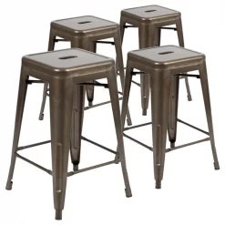 Flash Furniture Gray 24" High Metal Stool, PK4 -Kitchen & Dining Furniture Sales Store Belnick20LLC 4xxETxx31320xx24xxGNxxRxxGGxxaf8b75