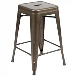 Flash Furniture Gray 24" High Metal Stool, PK4 -Kitchen & Dining Furniture Sales Store Belnick20LLC 4xxETxx31320xx24xxGNxxRxxGGxxinset1xxa5f50b