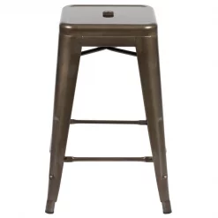 Flash Furniture Gray 24" High Metal Stool, PK4 -Kitchen & Dining Furniture Sales Store Belnick20LLC 4xxETxx31320xx24xxGNxxRxxGGxxinset2xx9e86cc