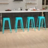 Flash Furniture 30" High Metal Indoor Stackable Bar Stool, Teal, PK4