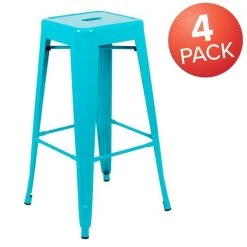 Flash Furniture 30" High Metal Indoor Stackable Bar Stool, Teal, PK4 -Kitchen & Dining Furniture Sales Store Belnick20LLC 4xxETxx31320xx30xxTLxxRxxGGxxMULTIxx4d148a