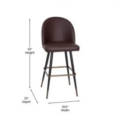 Flash Furniture 30" Brown LeatherSoft Armless Barstool, PK 2 -Kitchen & Dining Furniture Sales Store Belnick20LLC AYxx1026Hxx30xxBRxxGGxxDIMSxx6c644e