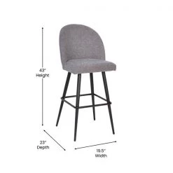 Flash Furniture 30" Gray Faux Linen Armless Barstool, PK 2 -Kitchen & Dining Furniture Sales Store Belnick20LLC AYxx1026Hxx30xxGYFABxxGGxxDIMSxxbd7c9a