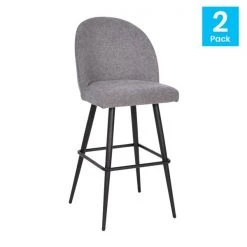 Flash Furniture 30" Gray Faux Linen Armless Barstool, PK 2 -Kitchen & Dining Furniture Sales Store Belnick20LLC AYxx1026Hxx30xxGYFABxxGGxxMULTIxx963659