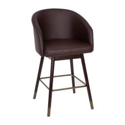 Flash Furniture 26" Brown LeatherSoft Counter Stool with Wood Legs -Kitchen & Dining Furniture Sales Store Belnick20LLC AYxx1928xx26xxBRxxGGxx224068