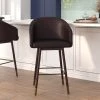 Flash Furniture 26" Brown LeatherSoft Counter Stool with Wood Legs
