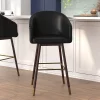 Flash Furniture 30" Black LeatherSoft Barstool with Wooden Legs
