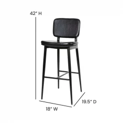 Flash Furniture Black LeatherSoft Barstools with Footrest 2PK -Kitchen & Dining Furniture Sales Store Belnick20LLC AYxxS01xxBKxxGGxxDIMSxxb34cf0