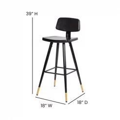 Flash Furniture Black LeatherSoft Barstools with Gold Tips 2PK -Kitchen & Dining Furniture Sales Store Belnick20LLC AYxxS02xxBKxxGGxxDIMSxx2bb997