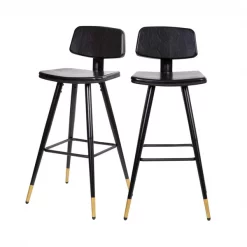 Flash Furniture Black LeatherSoft Barstools with Gold Tips 2PK -Kitchen & Dining Furniture Sales Store Belnick20LLC AYxxS02xxBKxxGGxxccae4d