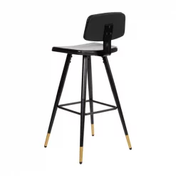 Flash Furniture Black LeatherSoft Barstools with Gold Tips 2PK -Kitchen & Dining Furniture Sales Store Belnick20LLC AYxxS02xxBKxxGGxxinset2xx2392d8
