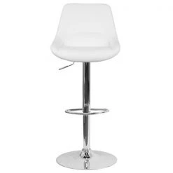 Flash Furniture Contemporary White Vinyl Adjustable Height Barstool with Chrome Base -Kitchen & Dining Furniture Sales Store Belnick20LLC CHxx182050X000xxWHxxVxxGGxxinset3xxedd9f4