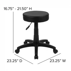 Flash Furniture Black Adjustable Doctors Stool on Wheels with Ergonomic Molded Seat -Kitchen & Dining Furniture Sales Store Belnick20LLC CHxx82042xx3X01xxGGxxDIMSxx247c33