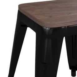 Flash Furniture 18" Black Metal Stool with Wood Seat, PK 4 -Kitchen & Dining Furniture Sales Store Belnick20LLC ETxxBT3503xx18xxBLKxxWDxxGGxxinset3xx50e39f