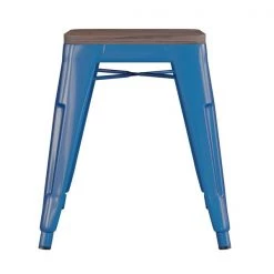 Flash Furniture 18" Royal Blue Metal Stool with Wood Seat, PK 4 -Kitchen & Dining Furniture Sales Store Belnick20LLC ETxxBT3503xx18xxBLxxWDxxGGxxinset1xx0b85bf