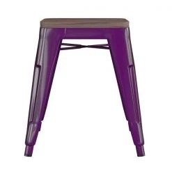 Flash Furniture 18" Purple Metal Stool with Wood Seat, PK 4 -Kitchen & Dining Furniture Sales Store Belnick20LLC ETxxBT3503xx18xxPRxxWDxxGGxxinset1xx9bc53f