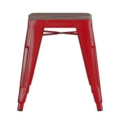 Flash Furniture 18" Red Metal Stool with Wood Seat, PK 4 -Kitchen & Dining Furniture Sales Store Belnick20LLC ETxxBT3503xx18xxREDxxWDxxGGxxinset1xx654a97