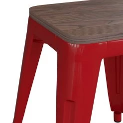 Flash Furniture 18" Red Metal Stool with Wood Seat, PK 4 -Kitchen & Dining Furniture Sales Store Belnick20LLC ETxxBT3503xx18xxREDxxWDxxGGxxinset3xx3aeb7b