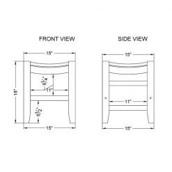 Alaterre Furniture Newport Set of Two 18"H Wood Stools with Rush Seats -Kitchen & Dining Furniture Sales Store Bolton20Furniture20Inc ANNP202071xxSP
