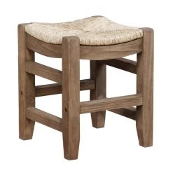 Alaterre Furniture Newport 18"H Wood Stool with Rush Seat -Kitchen & Dining Furniture Sales Store Bolton20Furniture20Inc ANNP2071xxALT1