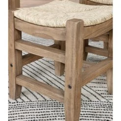 Alaterre Furniture Newport 18"H Wood Stool with Rush Seat -Kitchen & Dining Furniture Sales Store Bolton20Furniture20Inc ANNP2071xxALT4