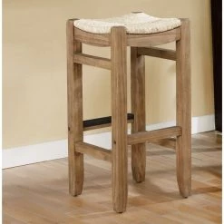 Alaterre Furniture Newport 30"H Wood Bar Stool with Rush Seat -Kitchen & Dining Furniture Sales Store Bolton20Furniture20Inc ANNP2271xxALT