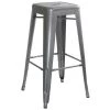 Amerihome Loft Silver Metal Bar Stool