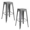 Amerihome Loft Silver Metal Bar Stool, PK2 -Kitchen & Dining Furniture Sales Store Buffalo20Corp bs0302pk