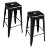 Amerihome Loft Black Metal Bar Stool, PK2