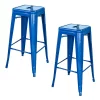 Amerihome Loft Blue 30 in. Metal Bar Stool, PK2