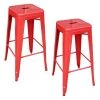 Amerihome Loft Red Metal Bar Stool, PK2