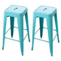 Amerihome Loft Teal 30" Metal Bar Stool, PK2