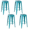 Amerihome Loft Teal 30" Metal Bar Stool, PK4 -Kitchen & Dining Furniture Sales Store Buffalo20Corp bs030tlset