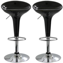 Amerihome Modern Sleek Black Bar Stool, PK2