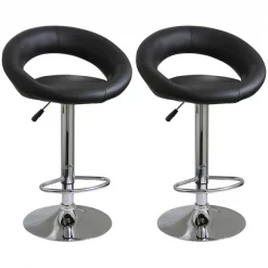 Amerihome Classic Relaxed Bar Stool, Black, PK2