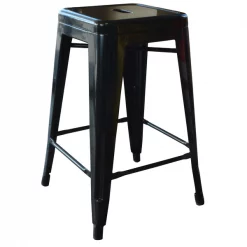 Amerihome Loft Black 24" Metal Bar Stool
