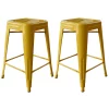 Amerihome Loft Gold 24" Metal Bar Stool, PK2